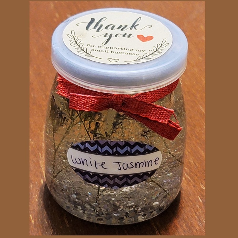 WHITE JASMINE HANDMADE CANDLES  UNIQUELY DESIGNED